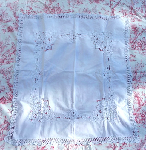 Nappe ancienne coton blanc - nappe, en