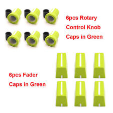 6PCS Rotary Knob+6PCS Fader Cap For Rane Mixer 61 62 64 68 TTM 57 (Green)