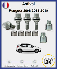 Ecrous antivol de roues Peugeot 2008 2013-2019 (4 écrous + 2 clefs + 4 caches)