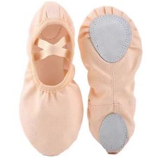 Chaussures de danse ballet en toile fitness gymnastique plates bambin filles garçons femmes NEUF