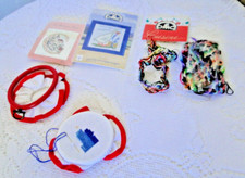 LOT kits point de croix DMC cercle fils divers fond ancienne d'une brodeuse N436