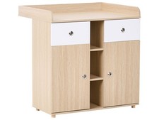 Table à Langer en Panneaux de Particules avec Étagères et Tiroirs Meuble Chambre