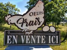 Plaque métal enseigne œufs