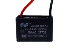Condensateur moteur démarrage 2µF 450V à fils CBB61 2uF SH 450VAC