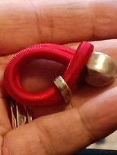 Bague de Créateur "La Tribu Rigaux" Rouge Et En Argent 925
