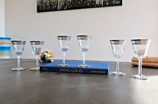 Cristal Saint Louis. 6 verres à vin rouge/blanc N°4, Thistle platine. H14,2cm.