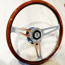 Volant Bois & Rivets 38cm Complet  pour Peugeot 504 CC & Autres Pininfarina