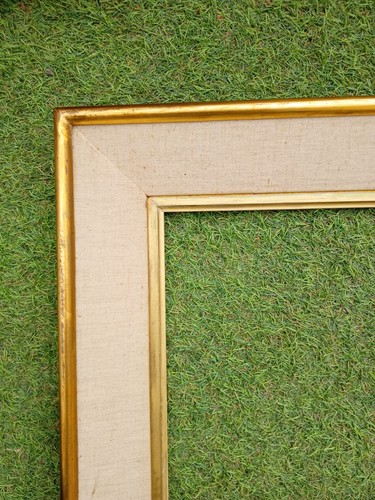 Ancien cadre bois - toile, dore