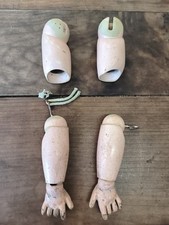 Ancien Bras De poupée En Bois Et Papier Mâché Articulé 