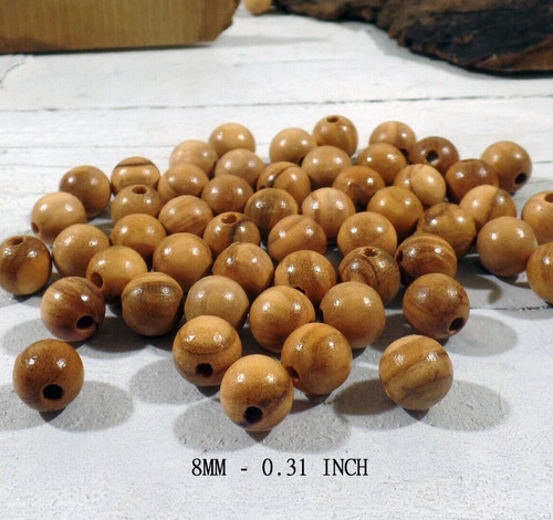 Perles bois d'olivier 8mm