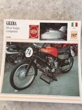 Gilera 500 cm3 Rondine à compresseur 1937 Carte moto Collection Atlas Italie