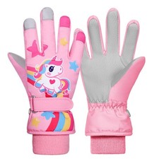 Gants Ski Enfant d'hiver Mitaine Moufle Imperméables Velo Gants de Ski Snowbo...