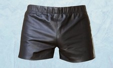 Boxer en cuir noir double
