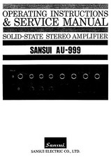 Service Manuel D'Instructions pour Sansui AU-999