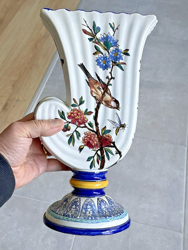 Vase faience gien décor - faience, de