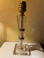 Pied de Lampe Art Déco dans le gout de Jacques Adnet En Cristal Taillé