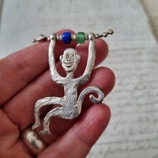 CHACOK Broche Singe Vintage Signée Daté 1995 Couture Monkey Brooch Signed