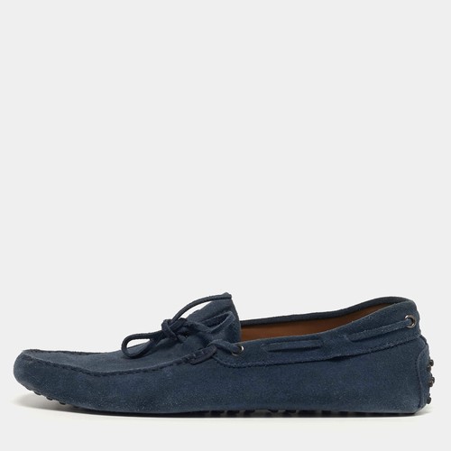 Mocassins nœud daim - daim, bleu