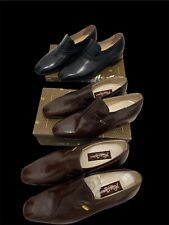 Rare 3 Pairs Of  SLIPPER mocassins mules papales vintage En Cuir  Italy 1960/70