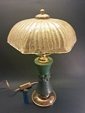 Vintage - Rare lampe à poser en laiton, céramique et verre de Murano vers 1960