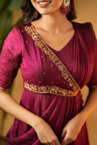 Pre draped saree - saree, gown