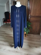 Robe orientale longue caftan bleu marine à strass
