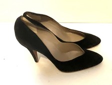 Escarpins En Daim Noir - Année 80-Italie- Denis Moda-Taille 40