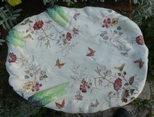 SARREGUEMINES, LUNEVILLE, ou ? beau plat à ASPERGES en faïence L. 36cm en T.B.E