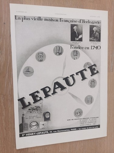 Publicité 1933 lepaute - publicité,