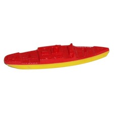 Jouet vintage bateau paquebot 17 cm en plastique rouge & jaune ( no plastica )