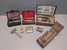 -LOT 6 RASOIRS 5 EN BOITE OU COFFRET & 1 BOITE AIGUISEUR LAMES ALLEGRO + LAMES D