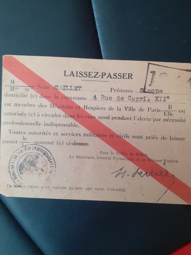 Ausweis paris 1944 - ausweis,