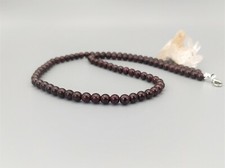 Collier grenat 52 cm, pierres 6 mm. Sautoir pierre fine gemme véritable.