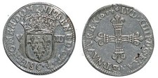 LOUIS XIV 1/8 d'écu, titulature côté croix 1644 C SAINT LO  G.126