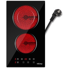 IsEasy Plaque Vitrocéramique électrique avec 2Brûleurs Intégrés Commande Tactile