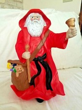 Vtg Table Top Atlantic Mold Ceramic Santa with Toy Bag - 13" Tall And 8" Wide