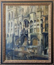 Gaston Sébire - Cathédrale de Rouen huile sur toile