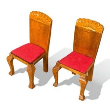 Lot 2 chaises miniatures bois