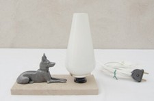 LAMPE DE CHEVET - MARBRE - CHIEN - ANCIEN - REGULE - VINTAGE