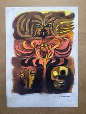 OSWALDO GUAYASAMIN Dessin sur papier (fait main) signé et estampillé...