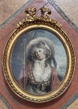 Ancien cadre ovale style Louis