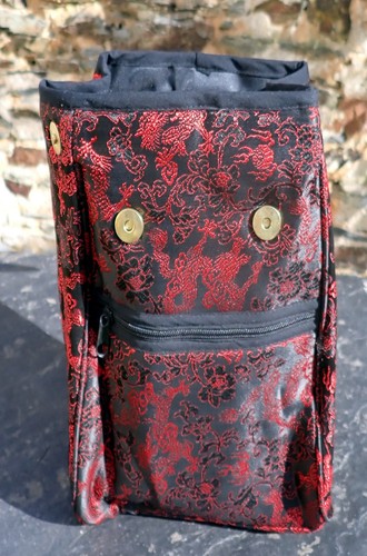 Sac dos satin rouge - et, noir