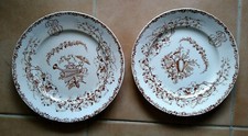 Choisy Le Roi Hippolyte Boulenger 2 assiettes Granit XIXe French Antique Plates
