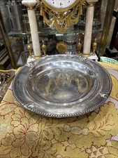 ancien plat sur pied coupe a fruits en metal argenté poincons epoque 1900