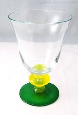 Mikasa Cristal Jazz Jaune & Vert Verre Eau Gobelet Hauteur 14.6cm Puce