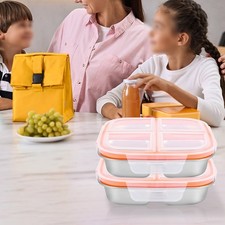 Boîte à collations étanche en acier inoxydable avec quatre compartiments pour