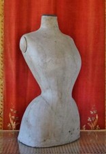 Superbe ancien mannequin de couturière taille guêpe française, forme robe 19ème