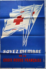 AFFICHE , soyez membre de la Croix Rouge Francaise