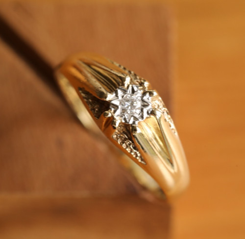 Bague solitaire diamant - bague, or