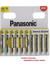 Lot de 10 piles AA LR6 1.5 v  Panasonic Original Alcaline